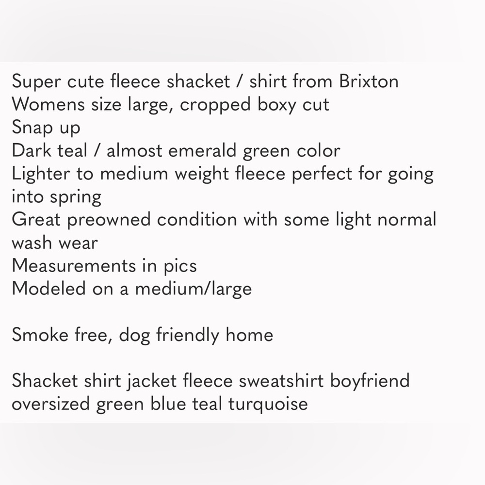 Brixton Fleece Shacket, large - Picture 8 of 8